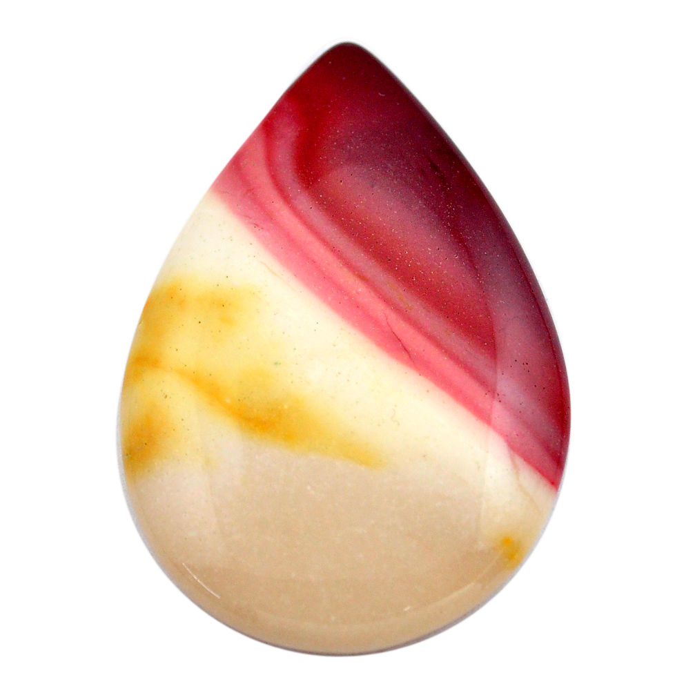 Natural 48.45cts mookaite brown cabochon 45x30 mm pear loose gemstone s14960