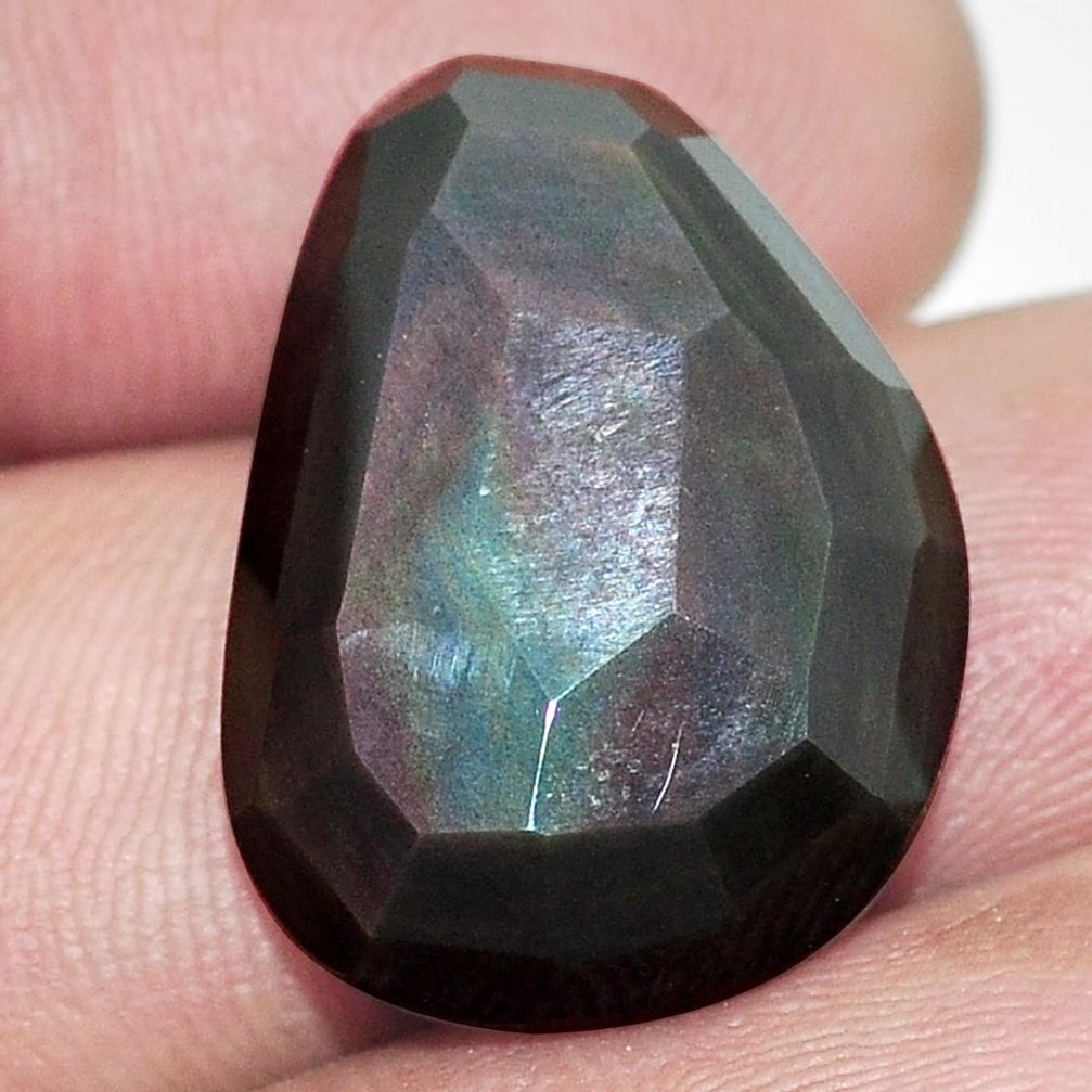 Natural 18.45cts obsidian eye rainbow cabochon 22x17 mm loose gemstone s9930