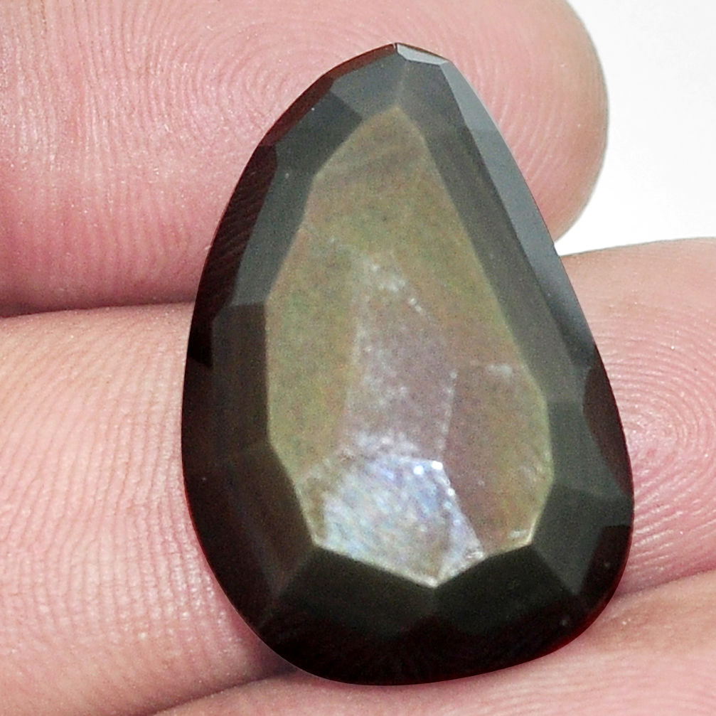 Natural 16.30cts obsidian eye rainbow cabochon 25x15 mm loose gemstone s9924