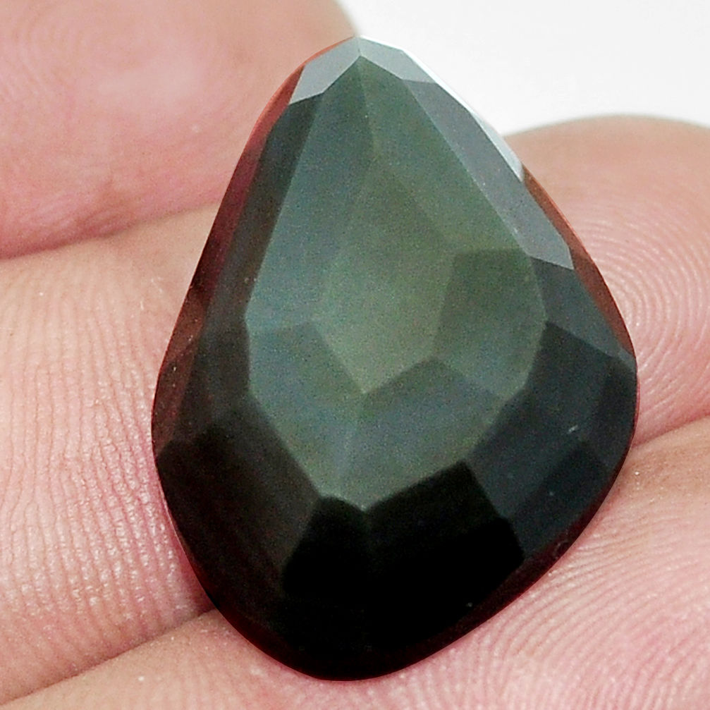 Natural 19.45cts obsidian eye rainbow cabochon 25x16.5 mm loose gemstone s9936
