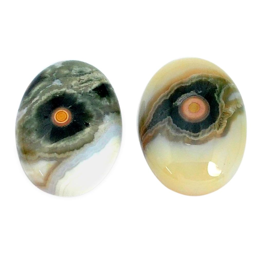 Natural 17.40cts ocean sea jasper pair 18x13mm oval loose gemstone s10267