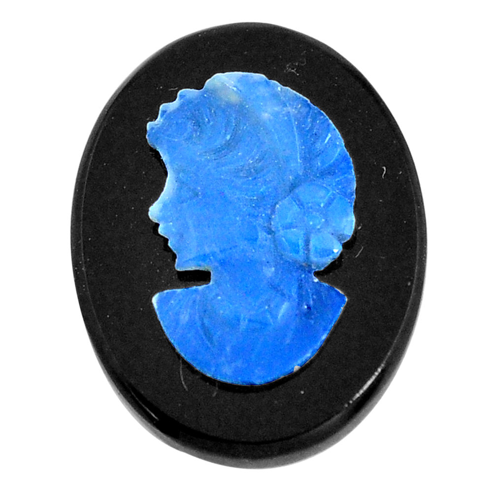 Natural 7.35cts opal cameo on black onyx black 20x15 mm loose gemstone s12206