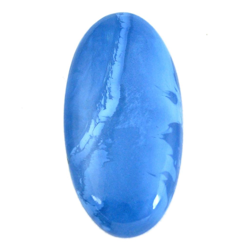 Natural 38.45cts owyhee opal blue cabochon 44x22 mm oval loose gemstone s11264