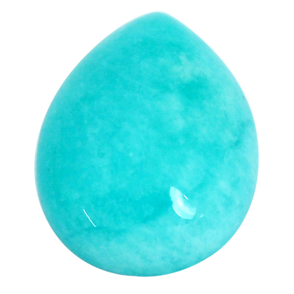 Natural 15.10cts peruvian amazonite green 20x15 mm pear loose gemstone s10376