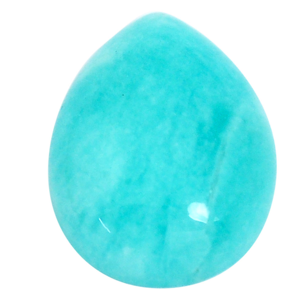 Natural 14.30cts peruvian amazonite green 20x15 mm pear loose gemstone s10380