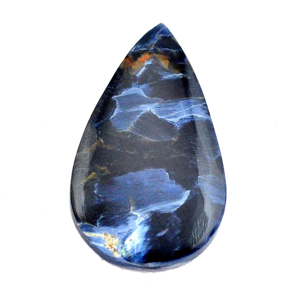 Natural 17.35cts pietersite (african) black 31x17.5mm pear loose gemstone s14898