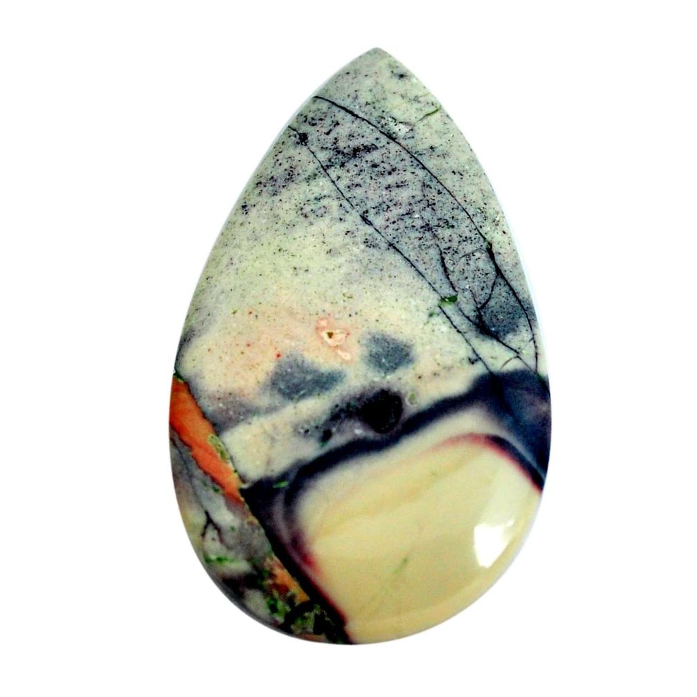 Natural 23.45cts porcelain jasper (sci fi) grey 35x20 mm loose gemstone s10983