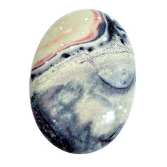 Natural 38.35cts porcelain jasper (sci fi) grey 36x25 mm loose gemstone s10996