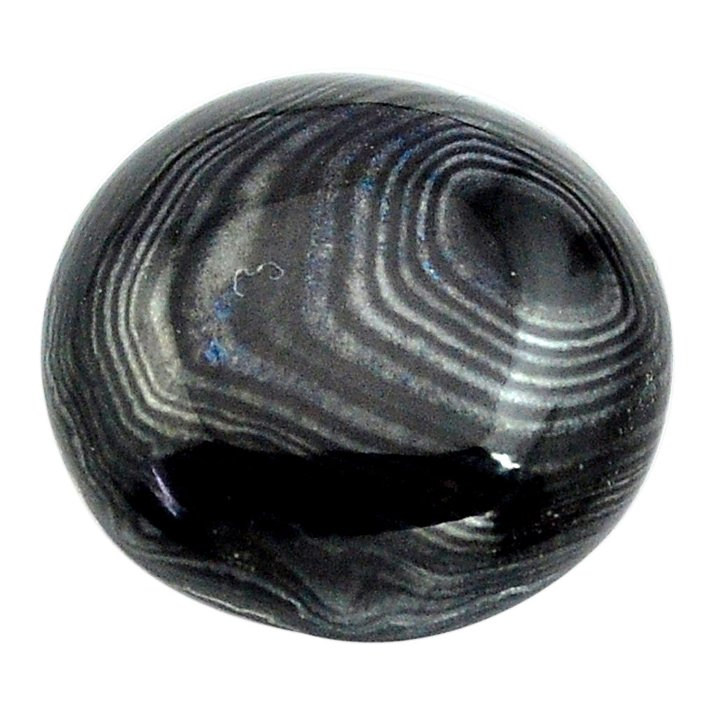 Natural 13.45cts psilomelane black cabochon 17x17 mm oval loose gemstone s13898