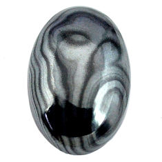 Natural 11.30cts psilomelane black cabochon 18x12 mm oval loose gemstone s14085