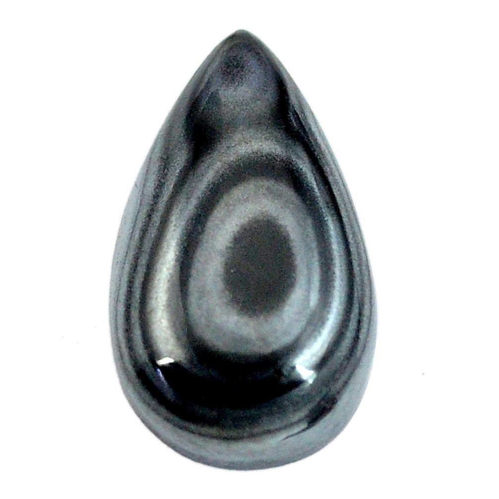 Natural 11.20cts psilomelane black cabochon 20x11 mm pear loose gemstone s14099