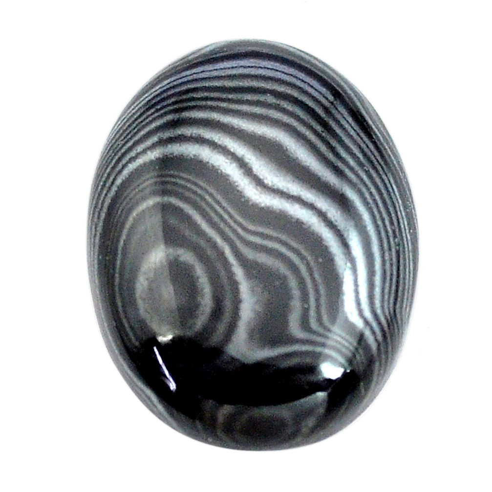 Natural 12.40cts psilomelane black cabochon 20x15 mm oval loose gemstone s14081