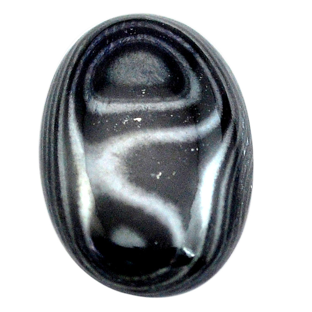 Natural 12.35cts psilomelane black cabochon 21.5x14mm oval loose gemstone s13881