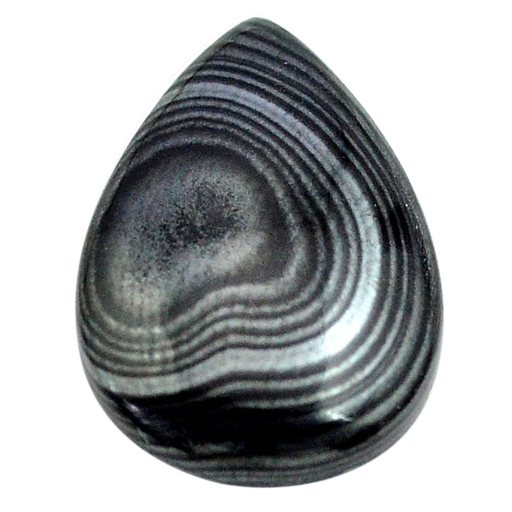 Natural 11.20cts psilomelane black cabochon 22x15 mm pear loose gemstone s13887