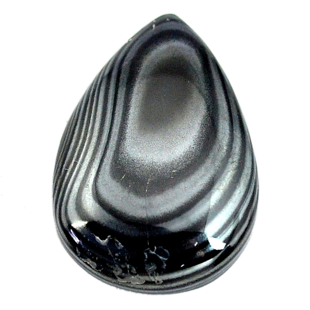 Natural 13.45cts psilomelane black cabochon 22x15 mm pear loose gemstone s14067