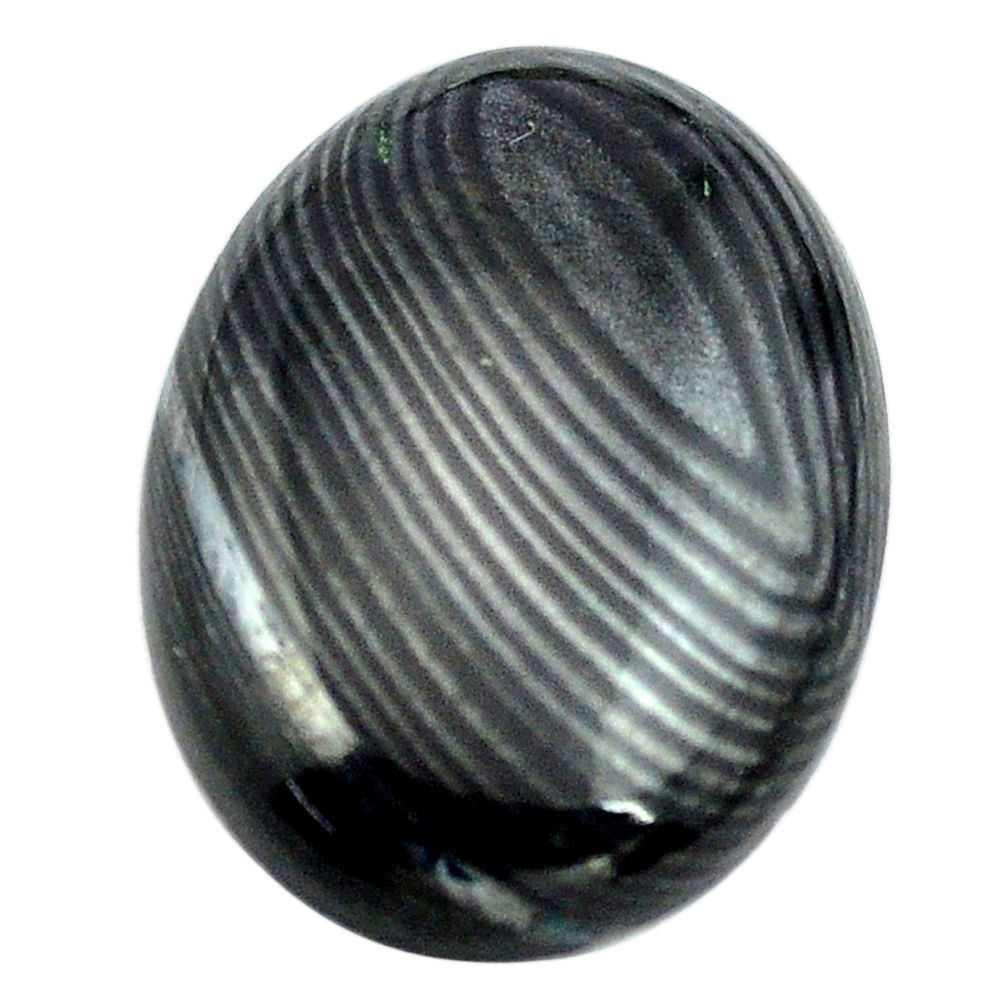 Natural 14.35cts psilomelane black cabochon 22x16 mm oval loose gemstone s13900