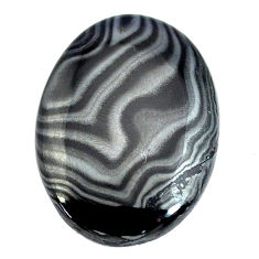 Natural 10.15cts psilomelane black cabochon 22x16 mm oval loose gemstone s14066