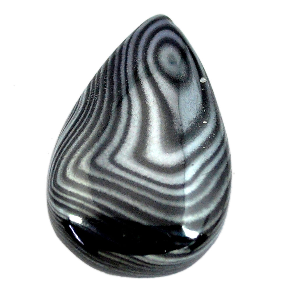 Natural 13.15cts psilomelane black cabochon 24x15 mm pear loose gemstone s14072