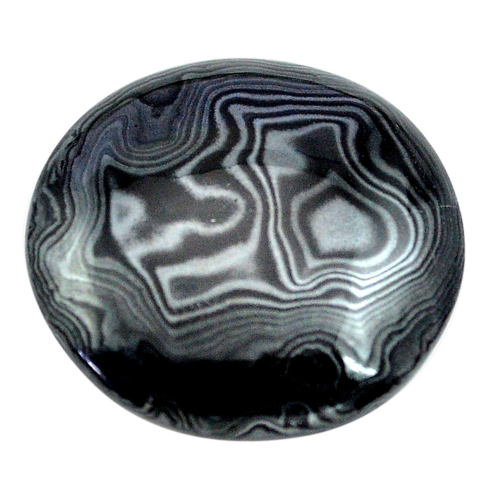 Natural 24.45cts psilomelane black cabochon 24x24 mm oval loose gemstone s13880