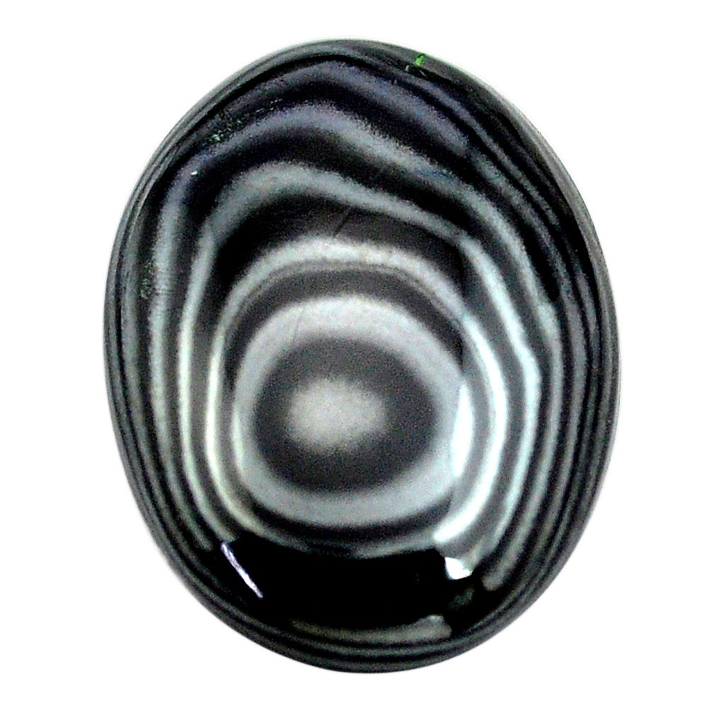 Natural 17.40cts psilomelane black cabochon 25x17.5mm oval loose gemstone s13864