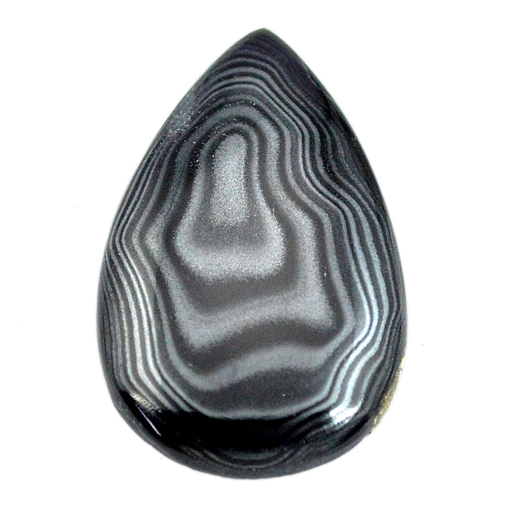 Natural 13.15cts psilomelane black cabochon 26x16 mm pear loose gemstone s14078