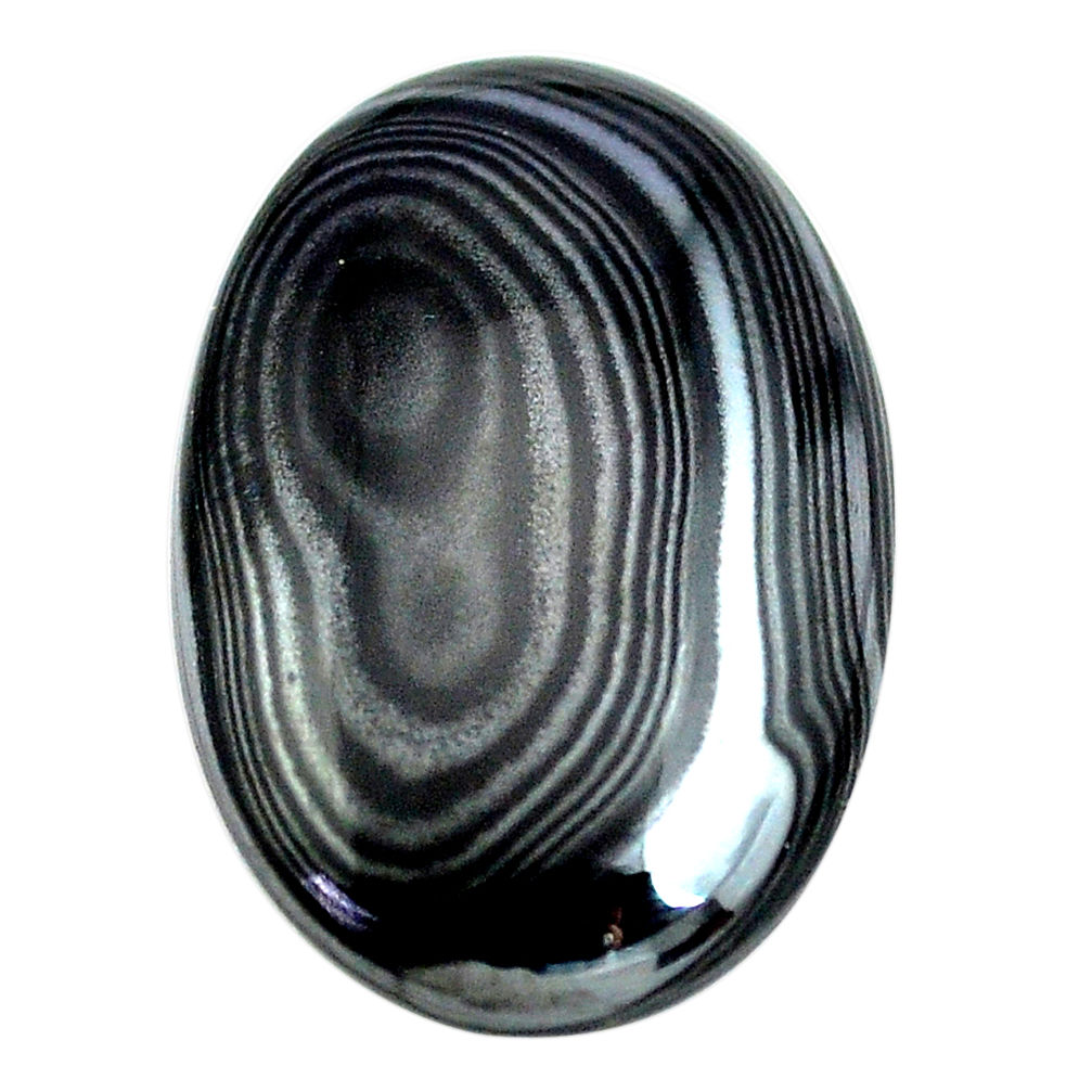 Natural 17.35cts psilomelane black cabochon 26x17 mm oval loose gemstone s13867