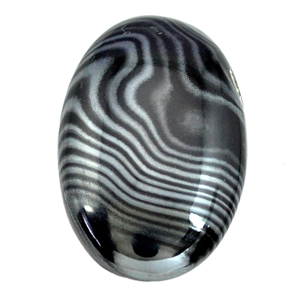 Natural 25.15cts psilomelane black cabochon 28x18 mm oval loose gemstone s14057