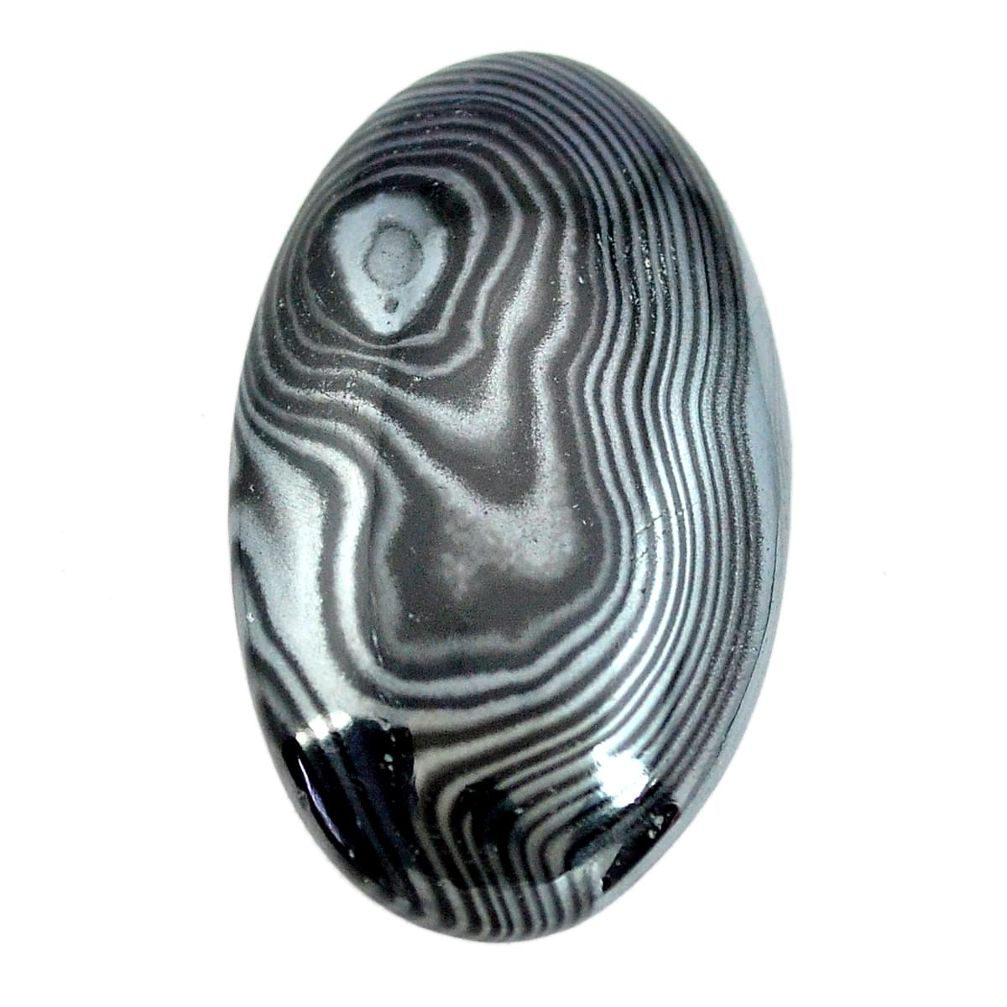 Natural 29.35cts psilomelane black cabochon 33x19 mm oval loose gemstone s14052