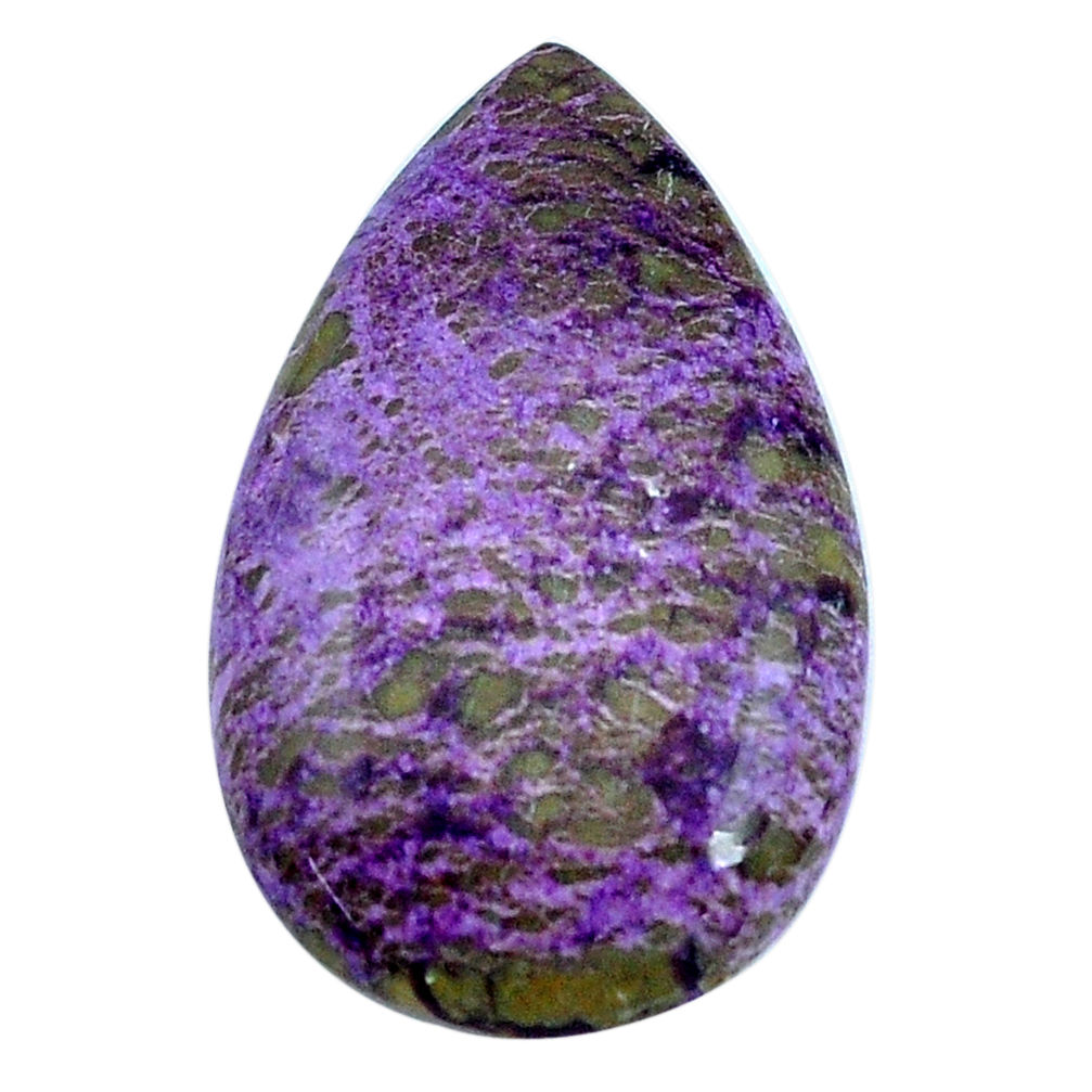 Natural 12.40cts purpurite purple cabochon 28x17 mm pear loose gemstone s14005