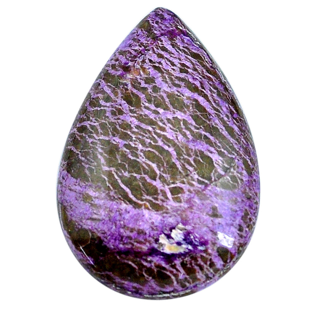 Natural 19.35cts purpurite purple cabochon 32x21 mm pear loose gemstone s14036