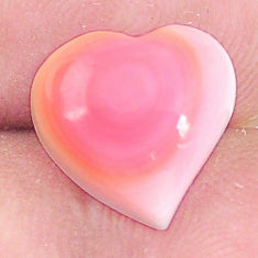 Natural 6.30cts queen conch shell pink 11.5x12 mm heart loose gemstone s11738