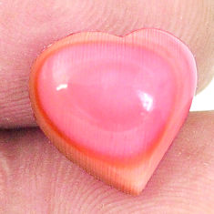 Natural 6.15cts queen conch shell pink 11x12 mm heart loose gemstone s11726