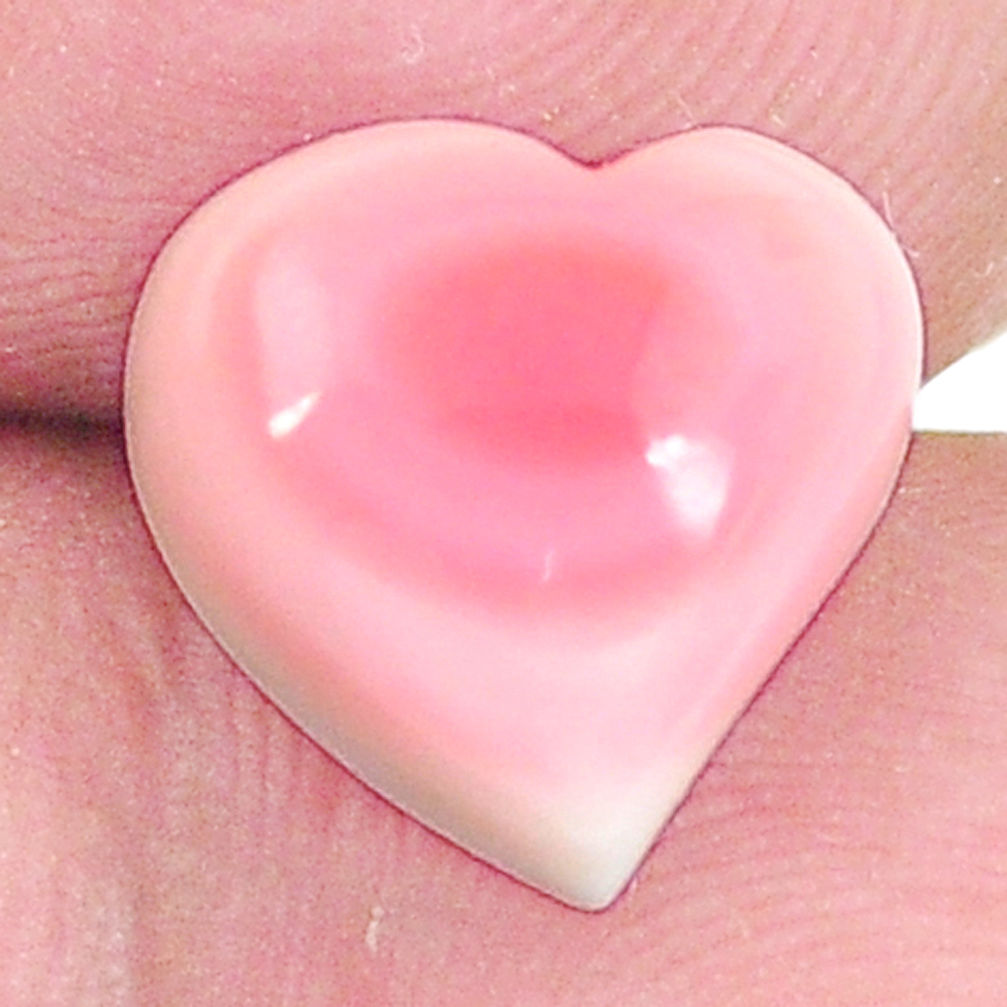Natural 5.15cts queen conch shell pink 11x12 mm heart loose gemstone s11736