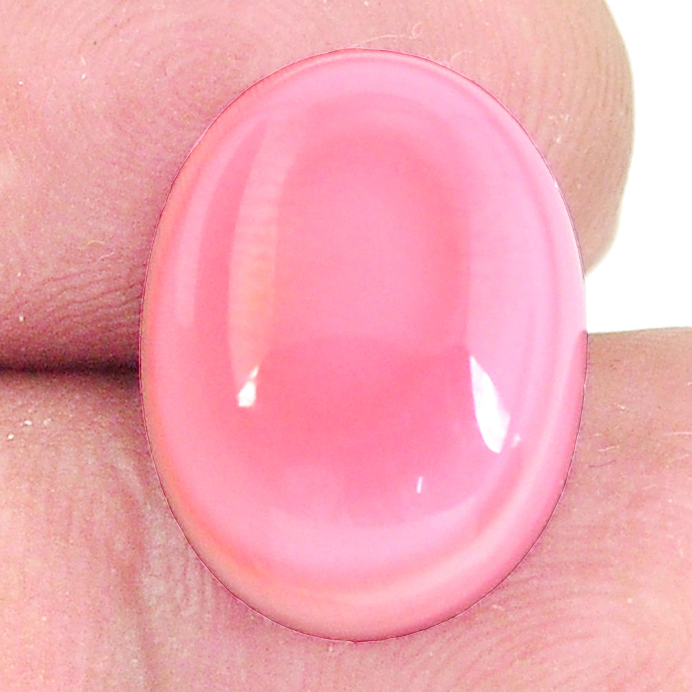 Natural 9.30cts queen conch shell pink cabochon 16x12 mm loose gemstone s11708