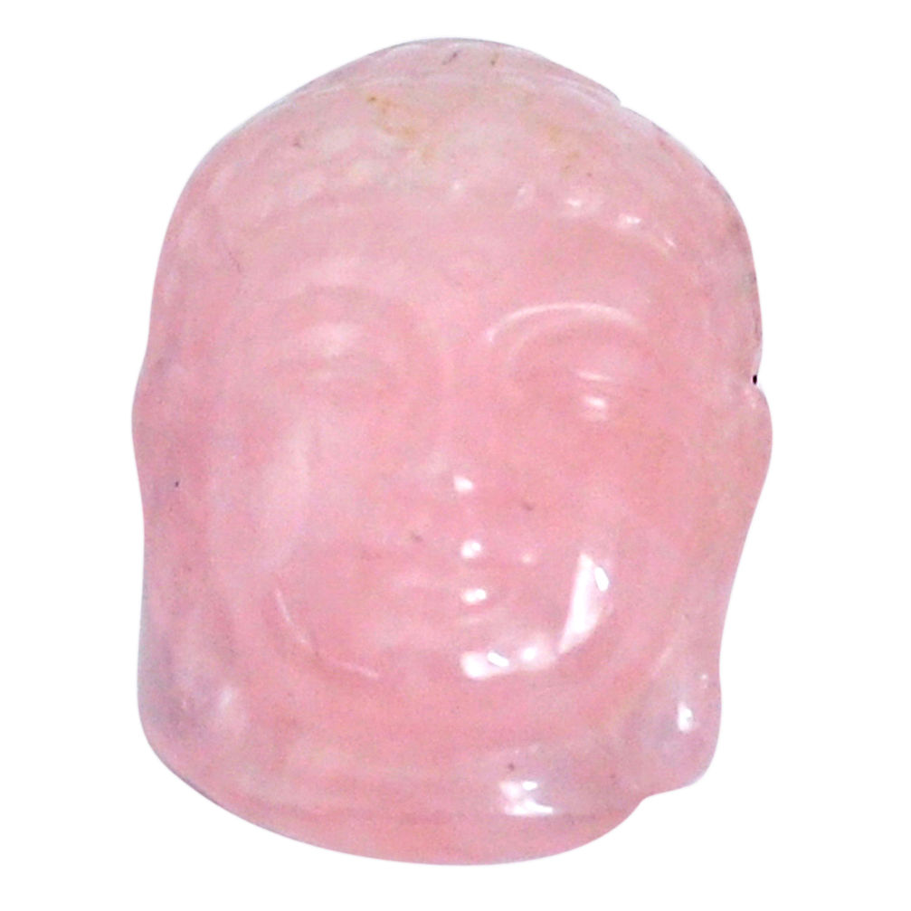 Natural 18.45cts rose quartz pink 20.5x15 mm buddha face loose gemstone s10115