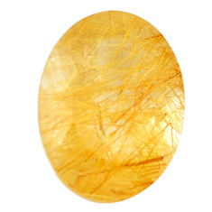 Natural 7.40cts rutile golden faceted 16x12 mm oval loose gemstone s13045