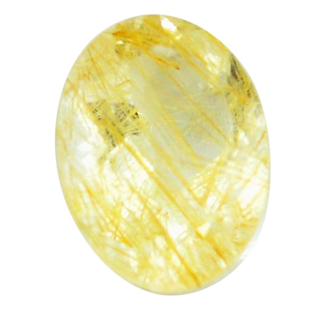 Natural 7.40cts rutile golden faceted 16x12 mm oval loose gemstone s13051