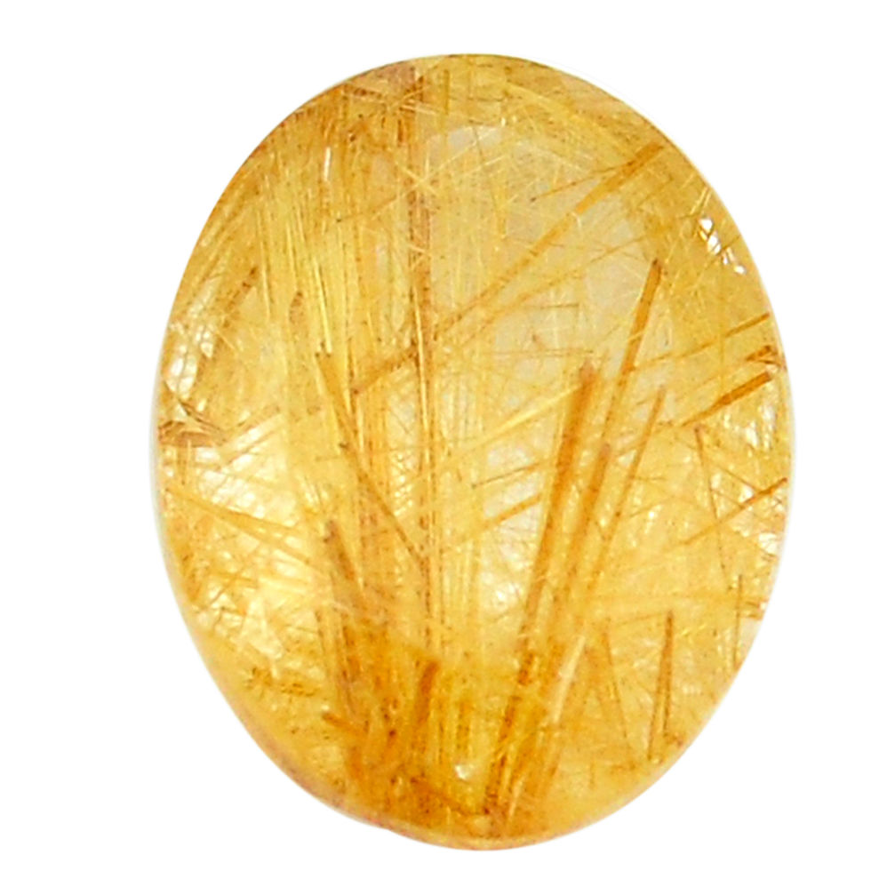 Natural 9.45cts rutile golden faceted 16x12 mm oval loose gemstone s13052