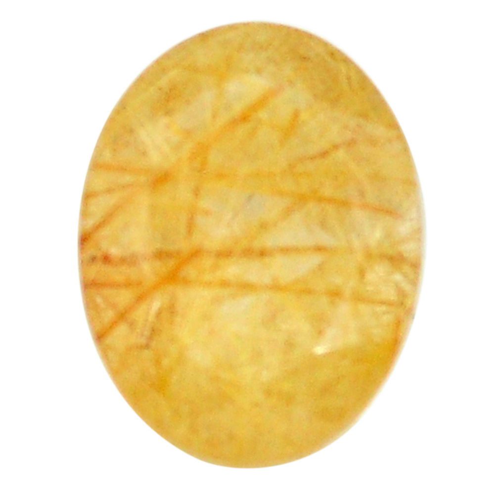 Natural 8.35cts rutile golden faceted 16x12 mm oval loose gemstone s13058