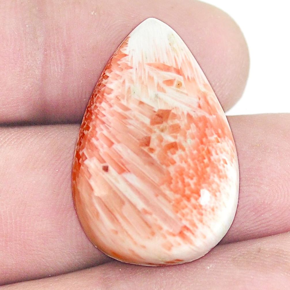 Natural scolecite high vibration crystal orange 27.5x18 mm loose gemstone s11386