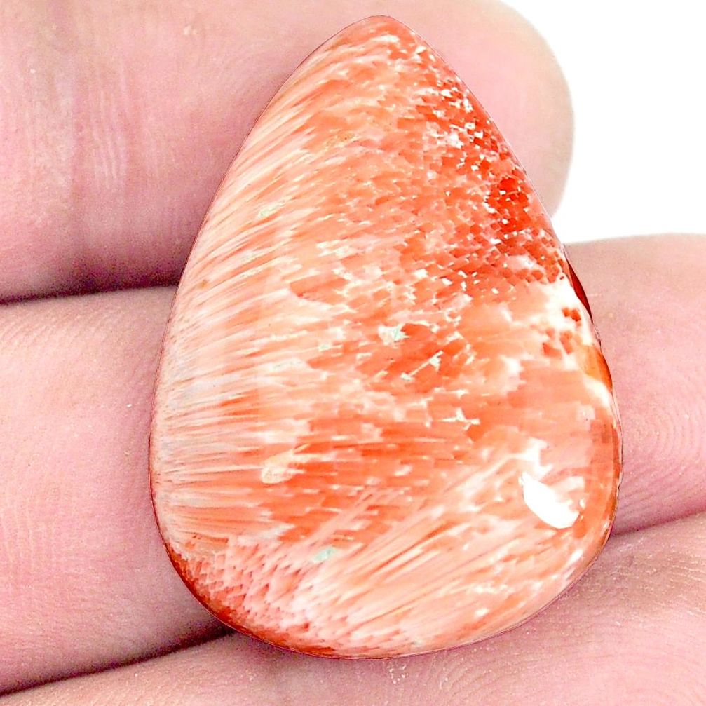 Natural scolecite high vibration crystal orange 30x21 mm loose gemstone s11385