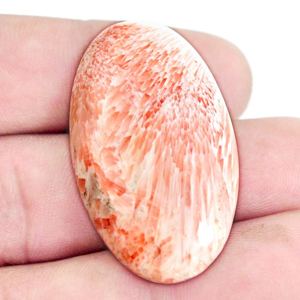 Natural scolecite high vibration crystal orange 38x22 mm loose gemstone s11381