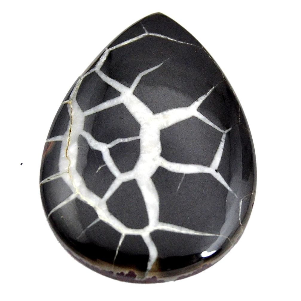 Natural 56.25cts septarian gonads black cabochon 40x29 mm loose gemstone s15034