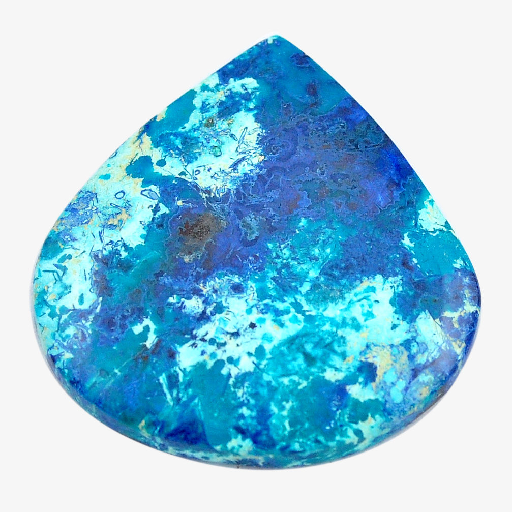 Natural 34.45cts shattuckite blue cabochon 33.5x32mm heart loose gemstone s14596