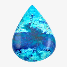 Natural 34.45cts shattuckite blue cabochon 35x24 mm pear loose gemstone s14579