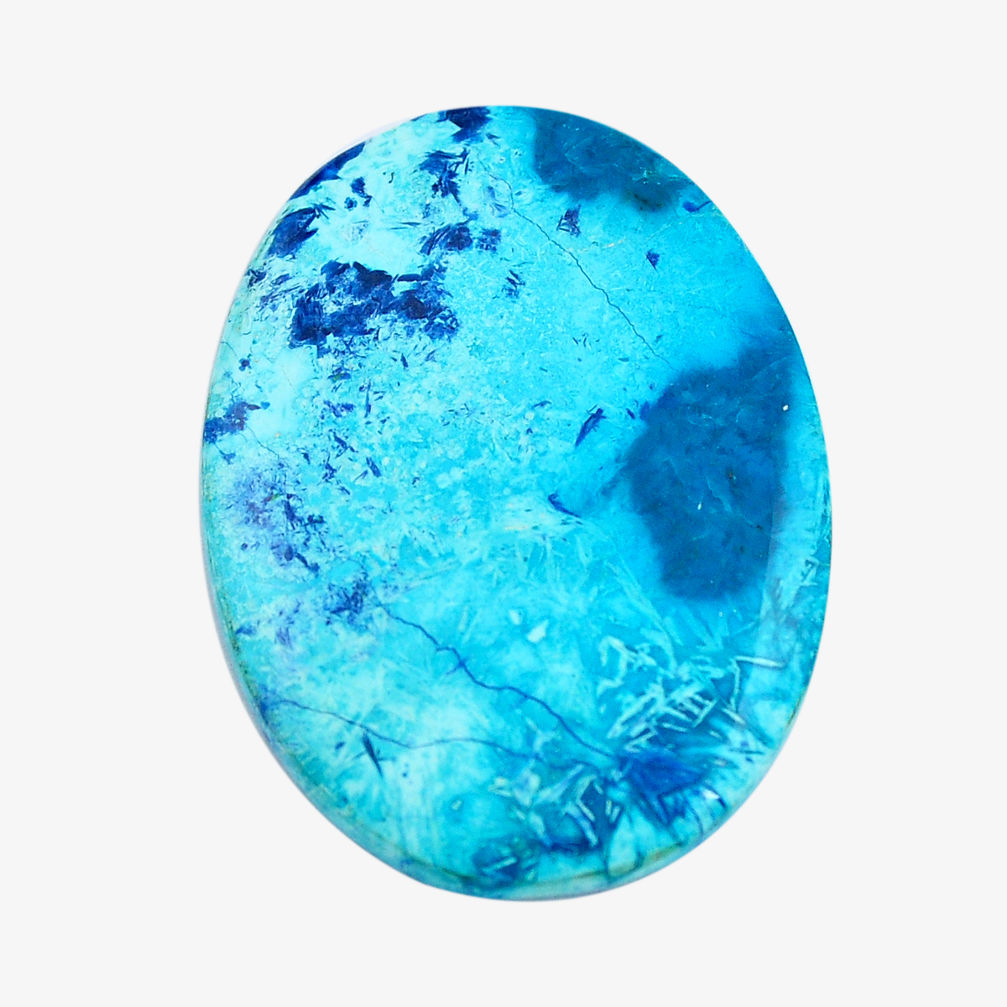 Natural 30.10cts shattuckite blue cabochon 36x26 mm oval loose gemstone s14576