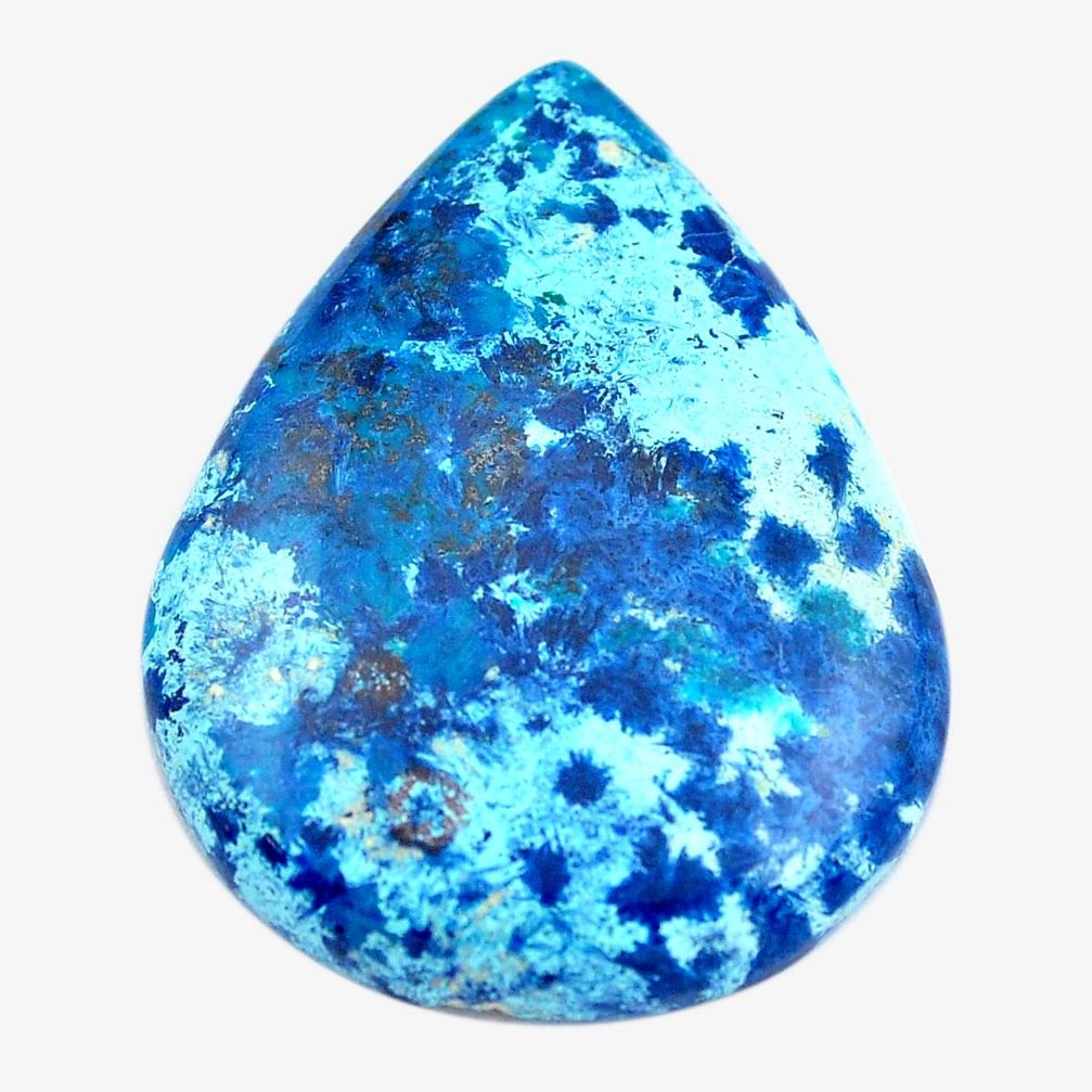 Natural 39.35cts shattuckite blue cabochon 36x27 mm pear loose gemstone s14591