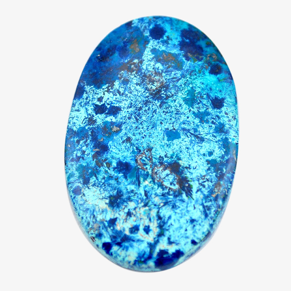 Natural 43.35cts shattuckite blue cabochon 40x27 mm oval loose gemstone s14567