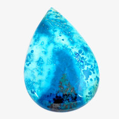Natural 45.10cts shattuckite blue cabochon 40x27 mm pear loose gemstone s14561