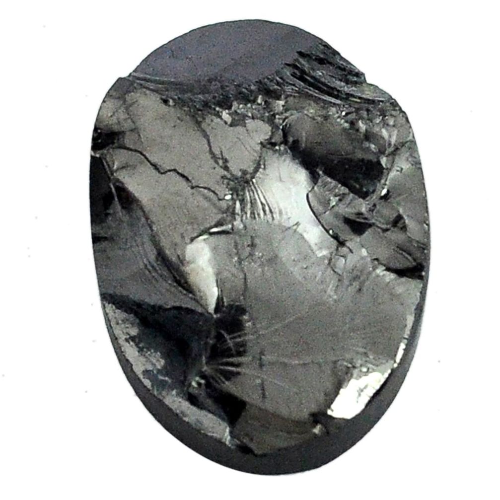 Natural 11.20cts shungite black cabochon 21x15 mm fancy loose gemstone s13948